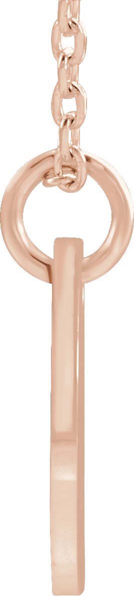 14K Gold Initial V Necklace or Pendant - Rose Gold - view 3