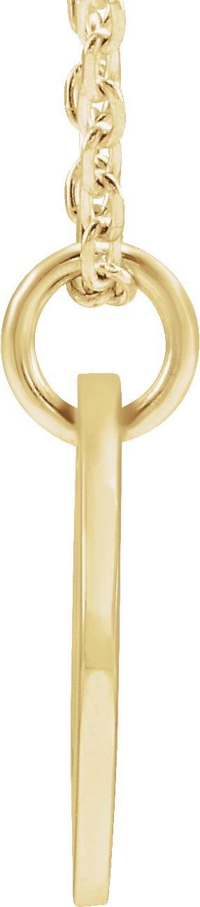 14K Gold Initial U Necklace or Pendant - Yellow Gold - view 3