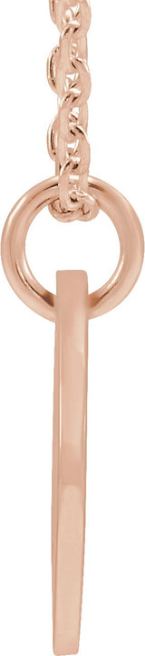 14K Gold Initial U Necklace or Pendant - Rose Gold - view 3