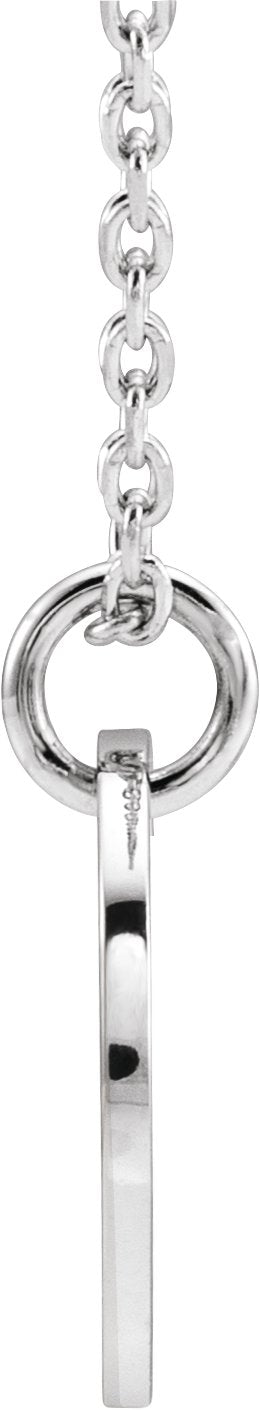 14K Gold Initial Q Necklace or Pendant - White Gold - view 3