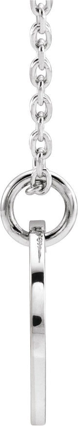 14K Gold Initial Necklace or Pendant - White Gold - view 3