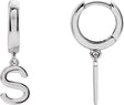 Platinum Initial S Huggie Earrings