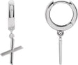 Platinum Initial X Huggie Earrings