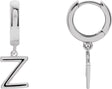 14K Gold Initial Z Huggie Earrings - White Gold