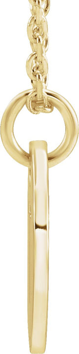 14K Gold Initial T Necklace or Pendant - Yellow Gold - view 3