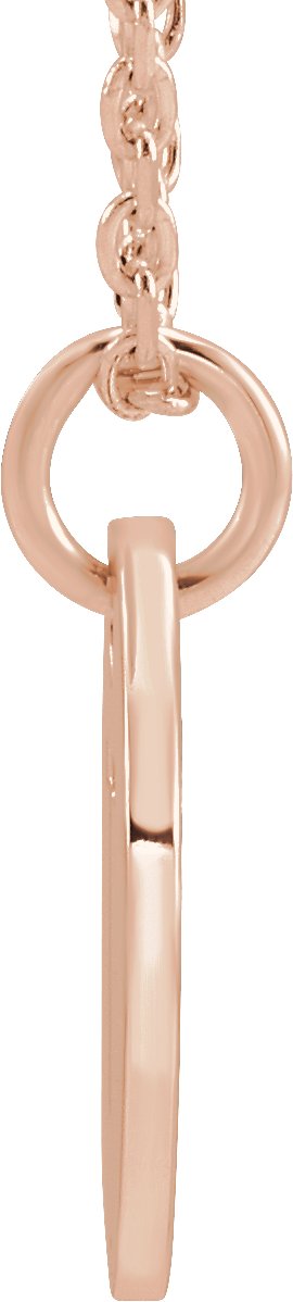 14K Gold Initial T Necklace or Pendant - Rose Gold - view 3