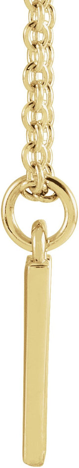 14K Gold Initial W Necklace – 9.5x9.5mm - Yellow Gold - view 2