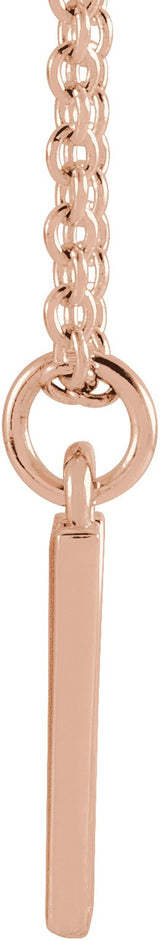 14K Gold Initial W Necklace – 9.5x9.5mm - Rose Gold - view 3