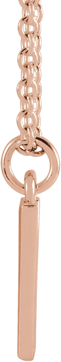 14K Gold Initial W Necklace – 9.5x9.5mm - Rose Gold - view 3