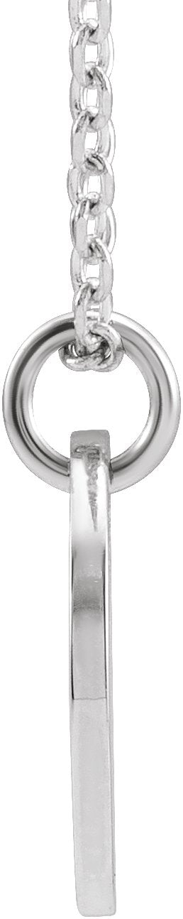 14K Gold Initial K Necklace or Pendant - White Gold - view 3