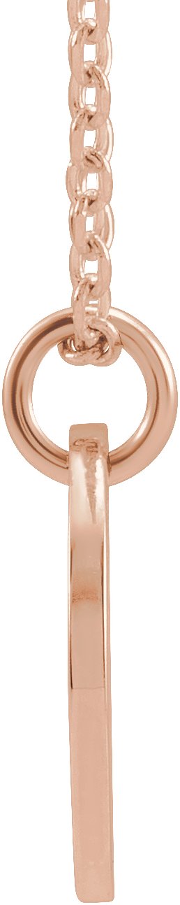14K Gold Initial K Necklace or Pendant - Rose Gold - view 3