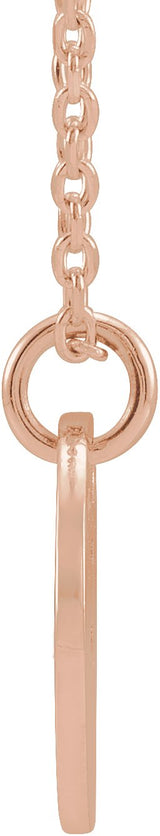 14K Gold Initial F Necklace or Pendant - Rose Gold - view 3