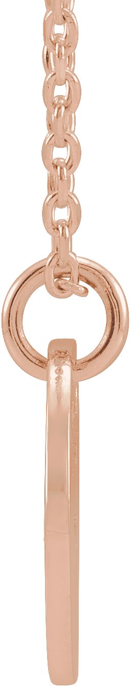 14K Gold Initial F Necklace or Pendant - Rose Gold - view 3