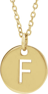 14K Gold Initial F Necklace or Pendant - Yellow Gold