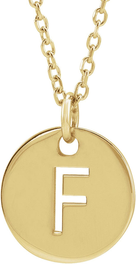 14K Gold Initial F Necklace or Pendant - Yellow Gold