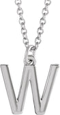 Platinum Initial W Necklace