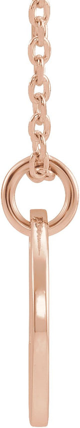 14K Gold Initial A Necklace or Pendant - Rose Gold - view 3