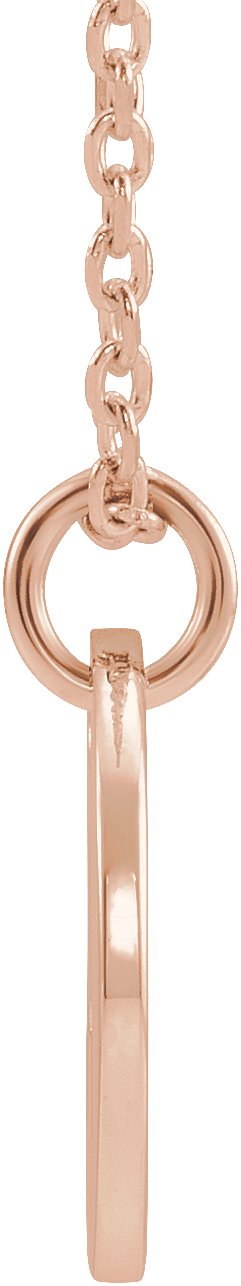14K Gold Initial A Necklace or Pendant - Rose Gold - view 3