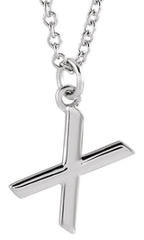 Platinum Initial X Necklace