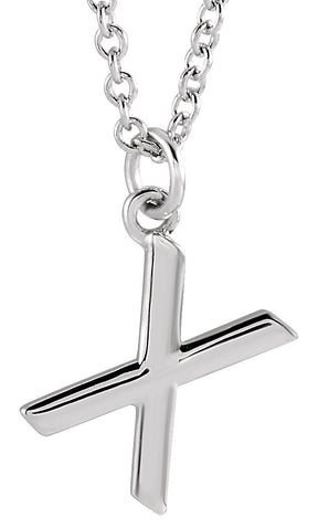 Platinum Initial X Necklace