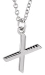 Platinum Initial X Necklace