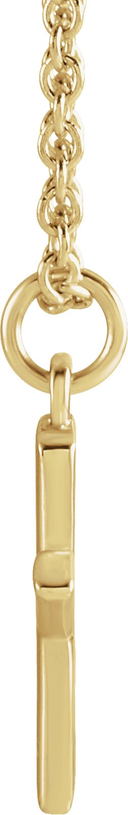 14K Gold Initial X Necklace – 9.2x7.6mm - Yellow Gold - view 2