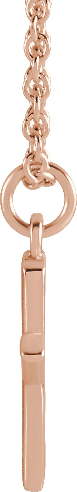 14K Gold Initial X Necklace – 9.2x7.6mm - Rose Gold - view 3