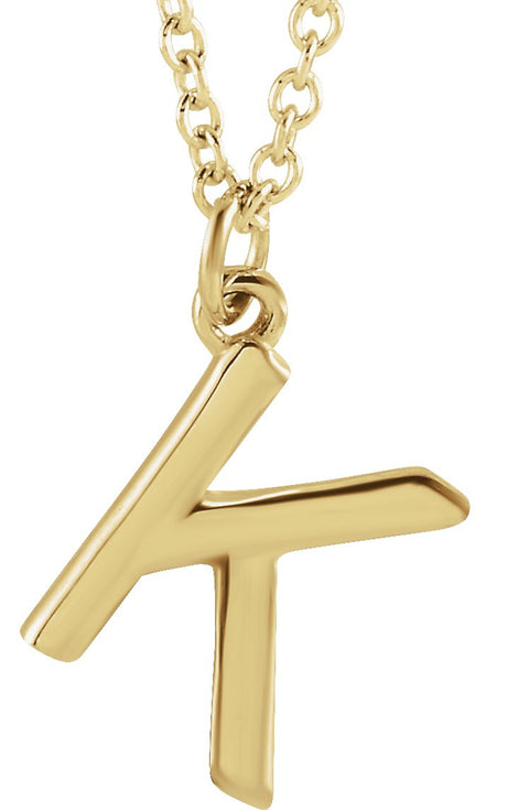 14K Gold Initial K Necklace – 9.2x7.6mm - Yellow Gold