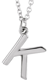 Platinum Initial K Necklace