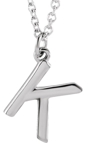 Platinum Initial K Necklace