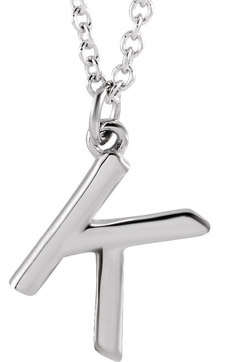 Platinum Initial K Necklace