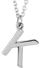 Platinum Initial K Necklace