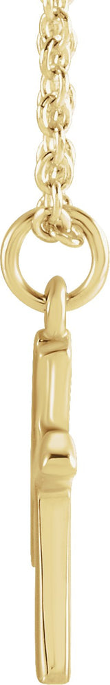 14K Gold Initial K Necklace – 9.2x7.6mm - Yellow Gold - view 2