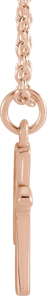 14K Gold Initial K Necklace – 9.2x7.6mm - Rose Gold - view 3