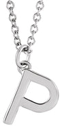 Platinum Initial P Necklace