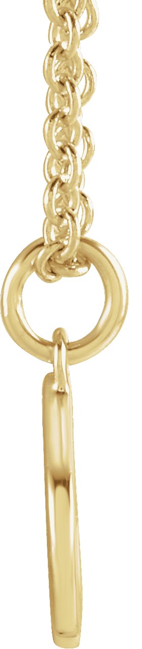 14K Gold Initial P Necklace – 9.2x7.1mm - Yellow Gold - view 2
