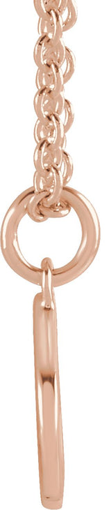 14K Gold Initial P Necklace – 9.2x7.1mm - Rose Gold - view 3