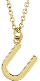 14K Gold Initial U Necklace – 9.2x7.3mm - Yellow Gold