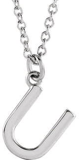 Platinum Initial U Necklace