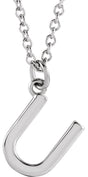 Platinum Initial U Necklace