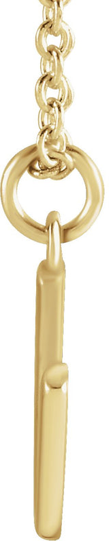 14K Gold Initial U Necklace – 9.2x7.3mm - Yellow Gold - view 2