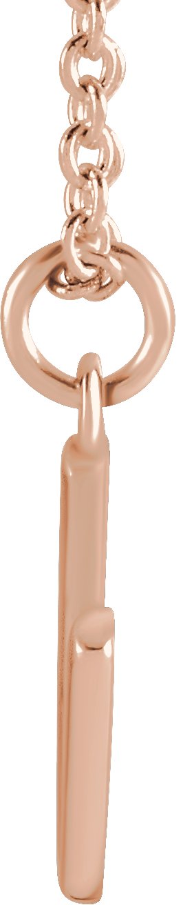 14K Gold Initial U Necklace – 9.2x7.3mm - Rose Gold - view 3