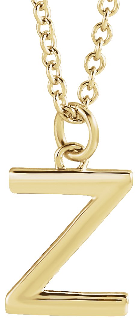 14K Gold Initial Z Necklace – 9.5x6.7mm - Yellow Gold