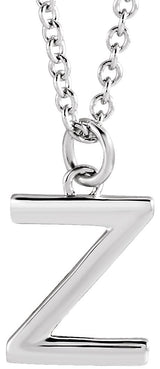 Platinum Initial Z Necklace