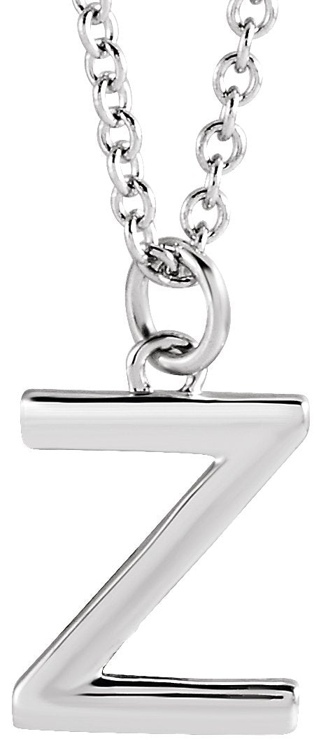 Platinum Initial Z Necklace