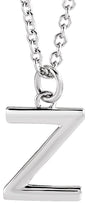 Platinum Initial Z Necklace