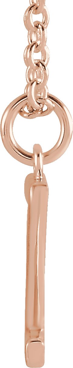 14K Gold Initial Z Necklace – 9.5x6.7mm - Rose Gold - view 3
