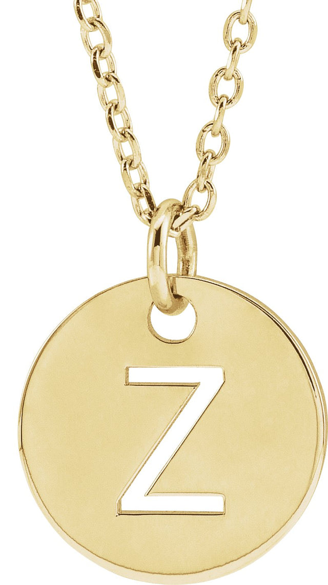 14K Gold Initial Z Necklace or Pendant - Yellow Gold