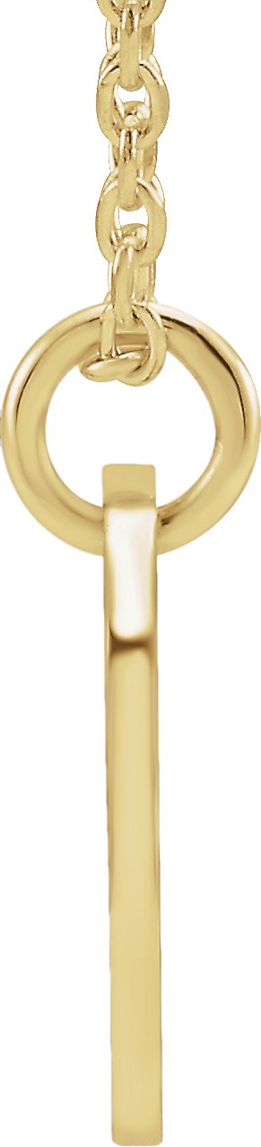 14K Gold Initial Z Necklace or Pendant - Yellow Gold - view 3