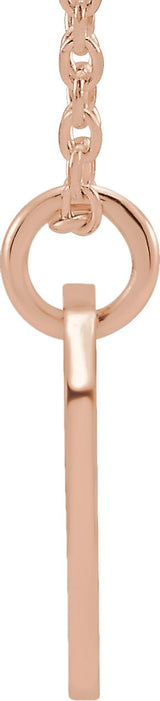 14K Gold Initial Z Necklace or Pendant - Rose Gold - view 3